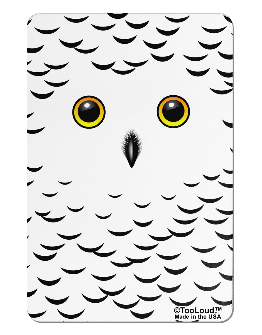 Snowy Owl Cute Animal Face Aluminum Magnet All Over Print-TooLoud-White-Davson Sales