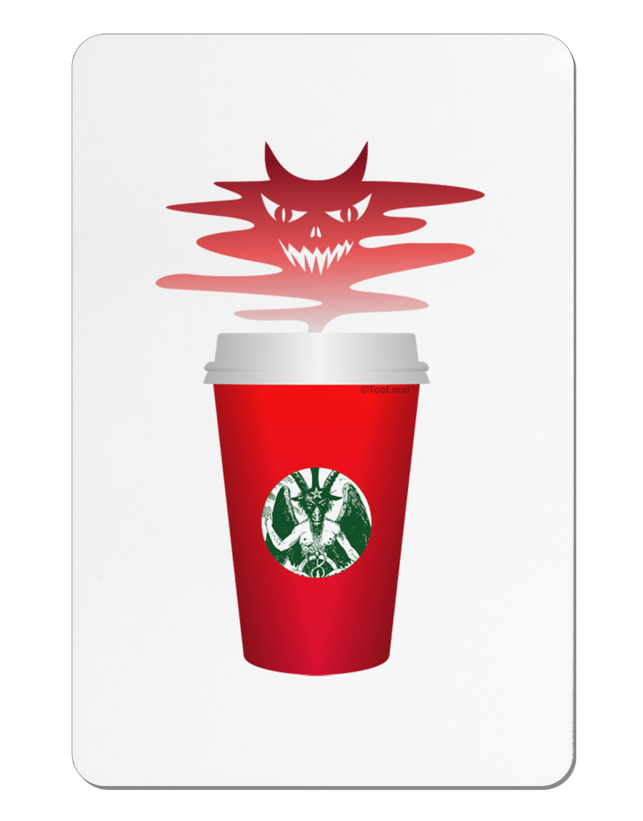 Red Cup Satan Coffee Aluminum Magnet by TooLoud-TooLoud-White-Davson Sales