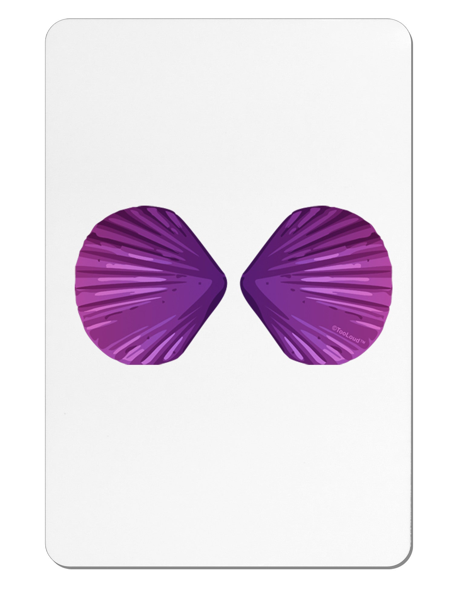 Mermaid Shell Bra Purple Aluminum Magnet by TooLoud-TooLoud-White-Davson Sales