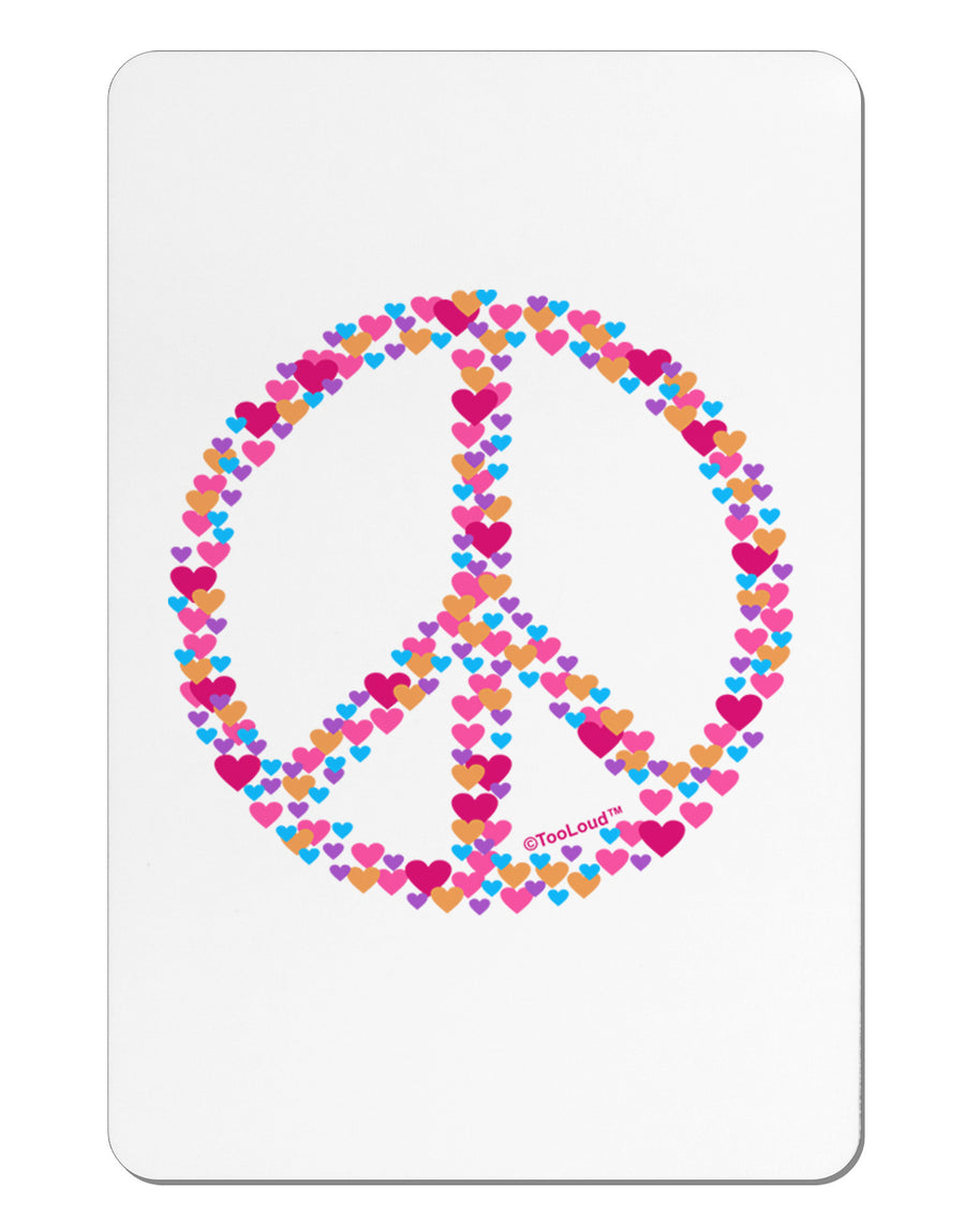 Peace Sign Hearts Aluminum Magnet-TooLoud-White-Davson Sales