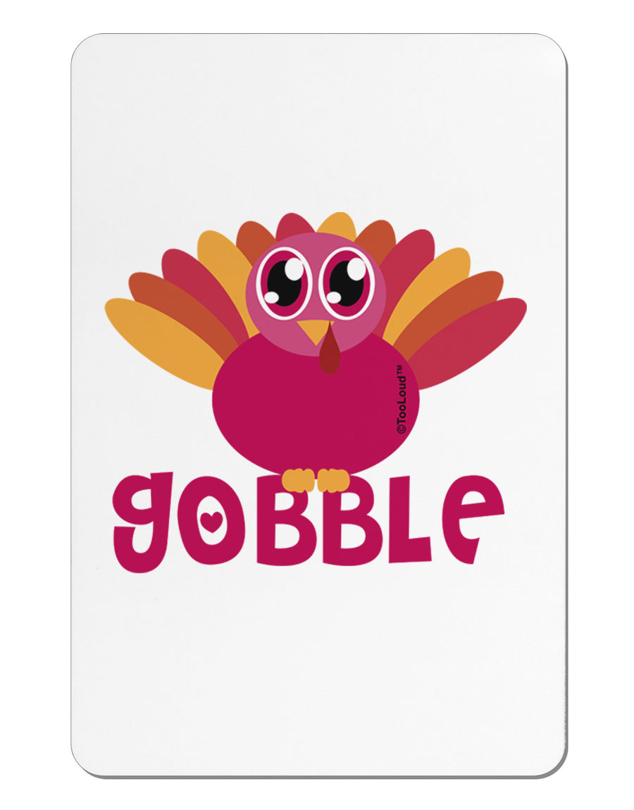 Cute Gobble Turkey Pink Aluminum Magnet-TooLoud-White-Davson Sales