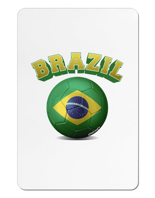Soccer Ball Flag - Brazil Aluminum Magnet-TooLoud-White-Davson Sales