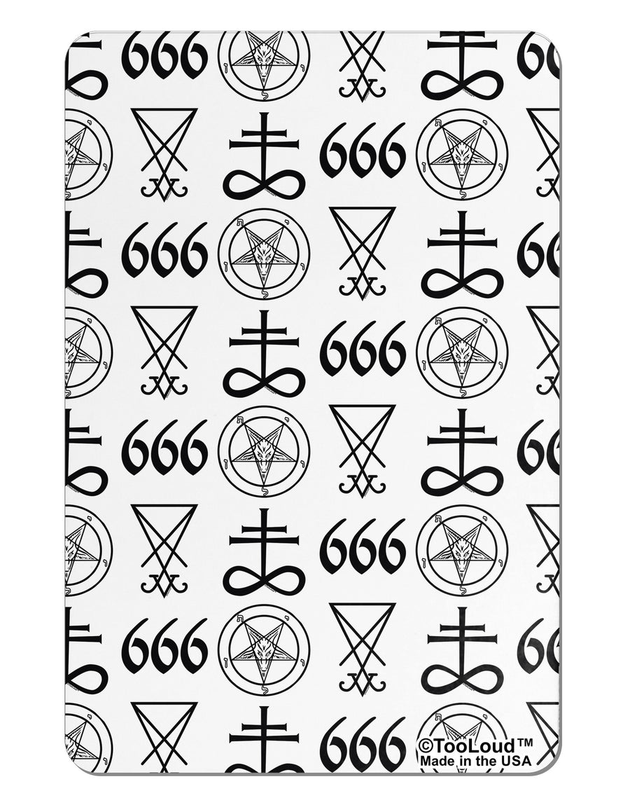 Satanic Symbols Aluminum Magnet All Over Print-TooLoud-White-Davson Sales