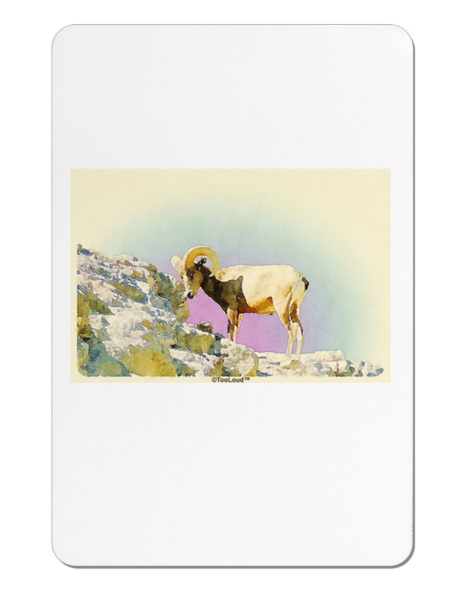 Bighorn Ram Watercolor Aluminum Magnet-TooLoud-White-Davson Sales