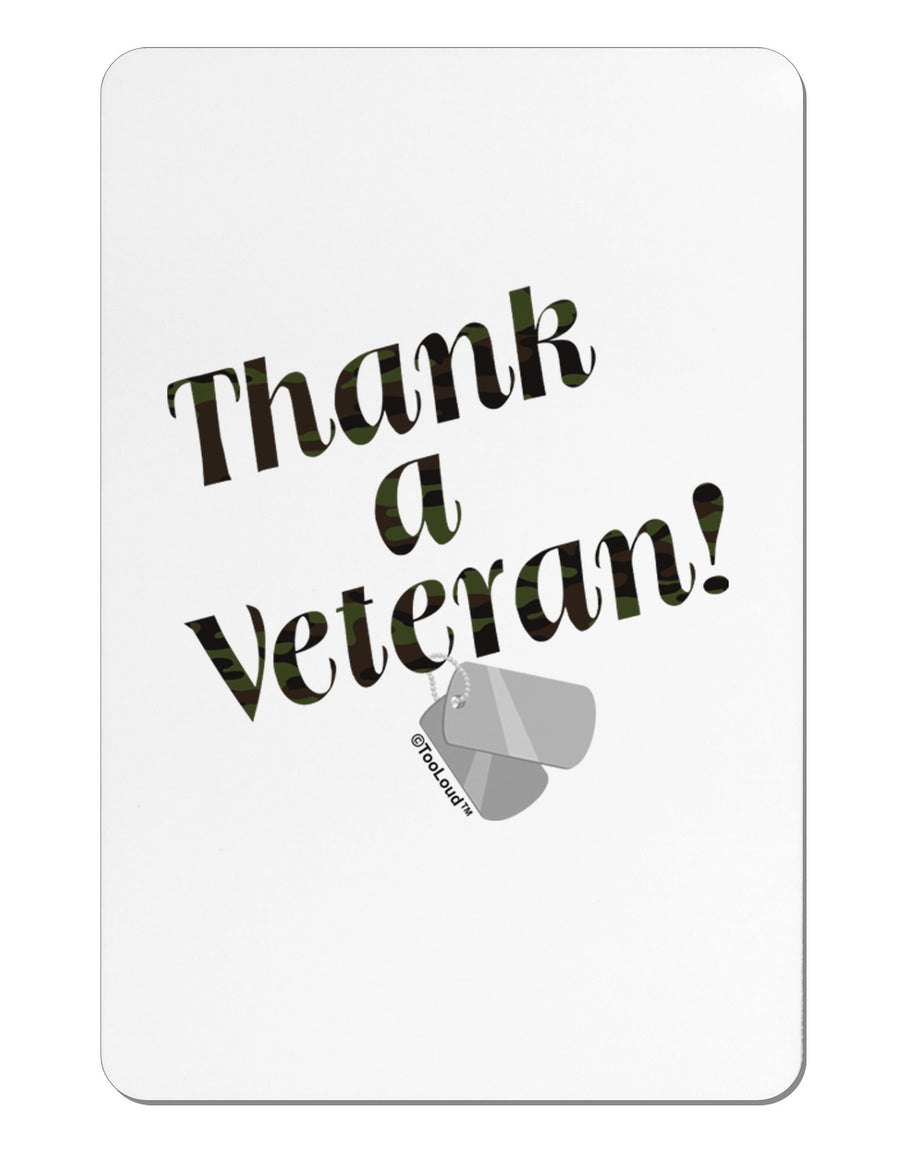 Thank A Veteran Aluminum Magnet-TooLoud-White-Davson Sales