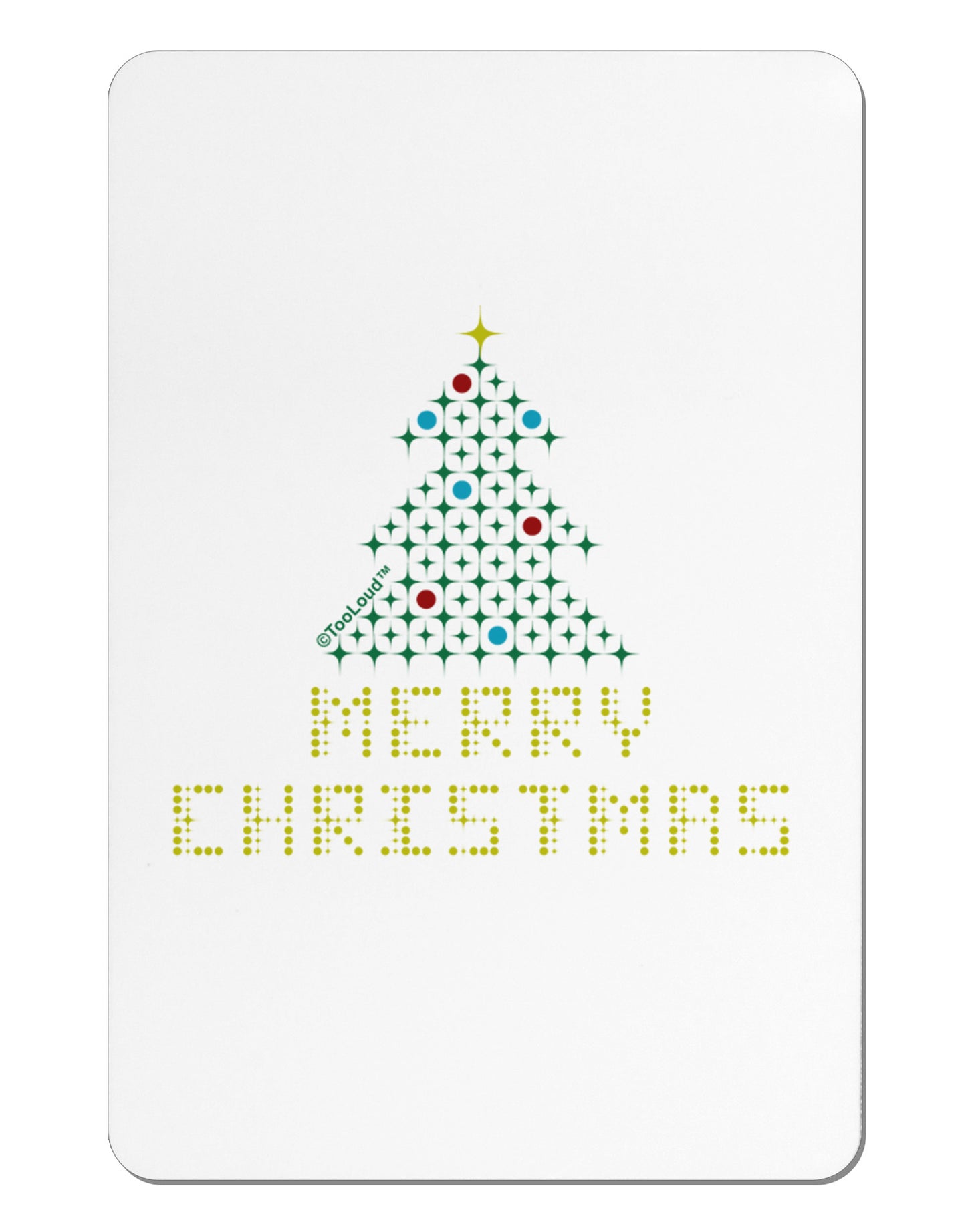 Merry Christmas Sparkles Aluminum Magnet-TooLoud-White-Davson Sales