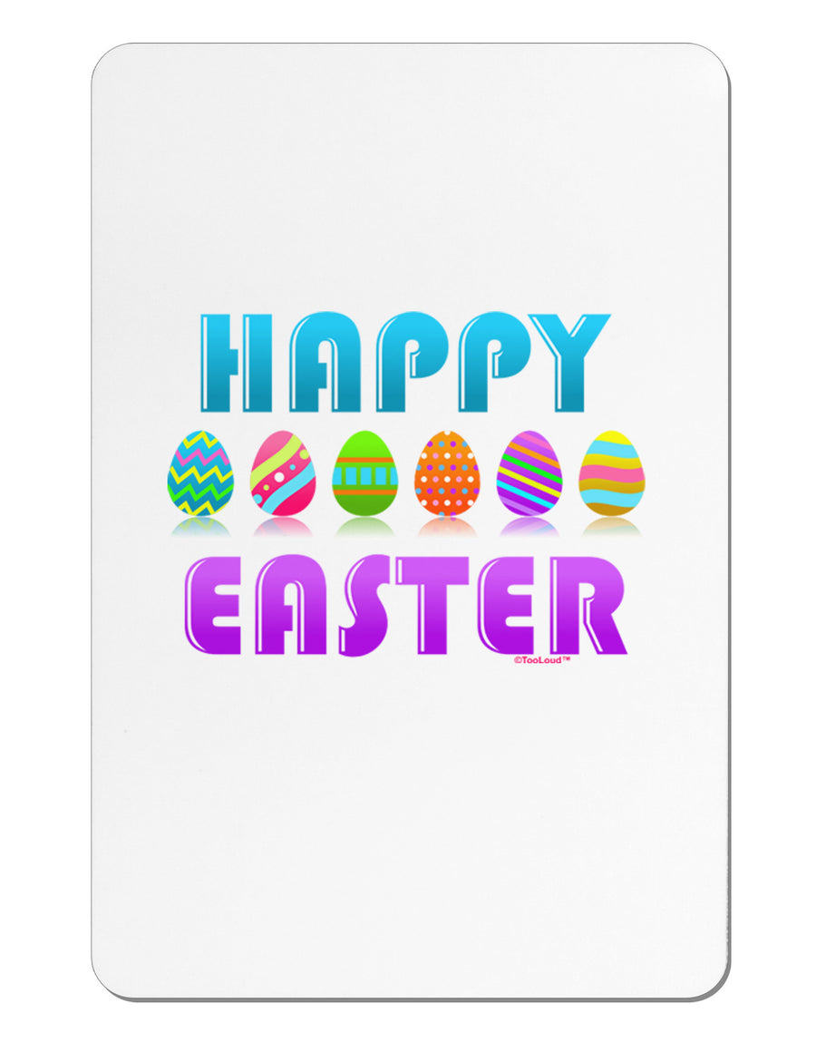 Happy Easter Decorated Eggs Aluminum Magnet-TooLoud-White-Davson Sales