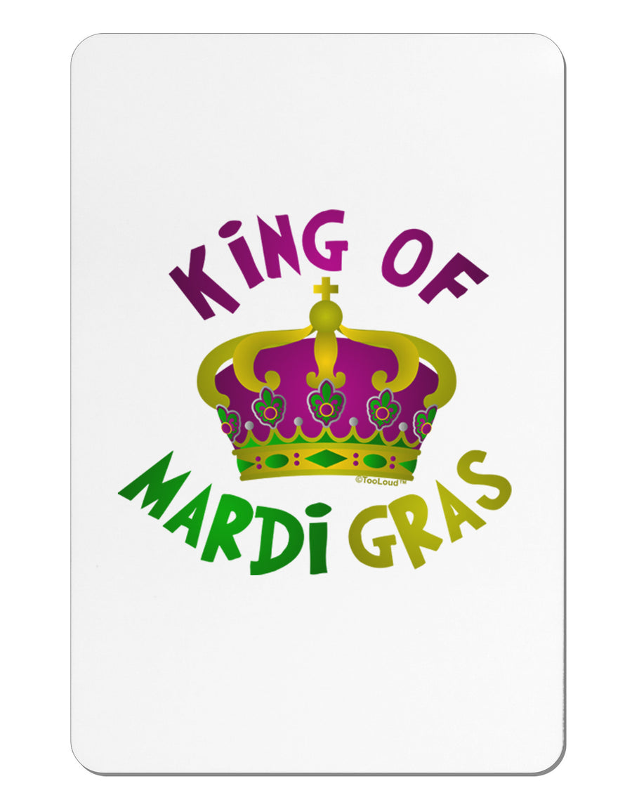 King Of Mardi Gras Aluminum Magnet-TooLoud-White-Davson Sales