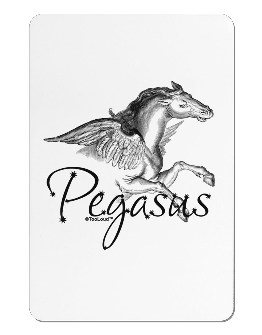 Pegasus Illustration Aluminum Magnet-TooLoud-White-Davson Sales