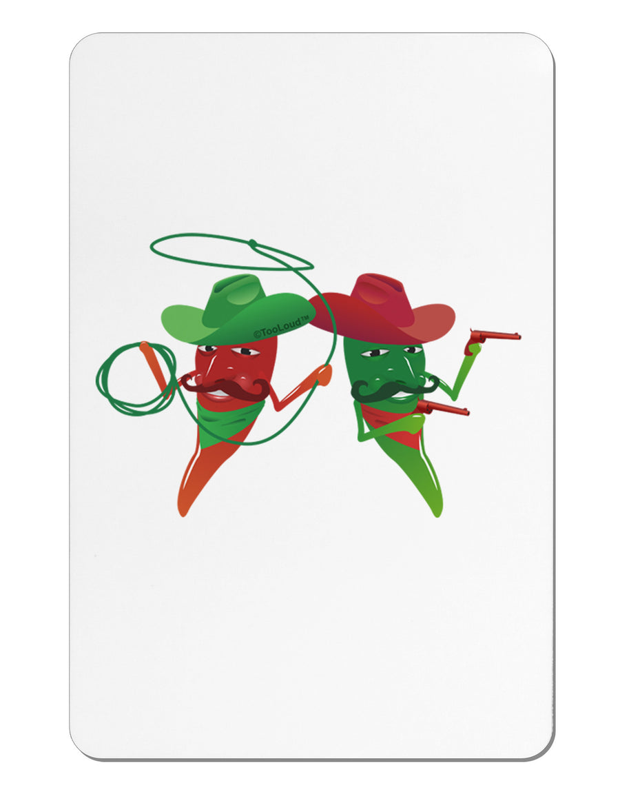 Cowboy Chili Peppers Aluminum Magnet-TooLoud-White-Davson Sales