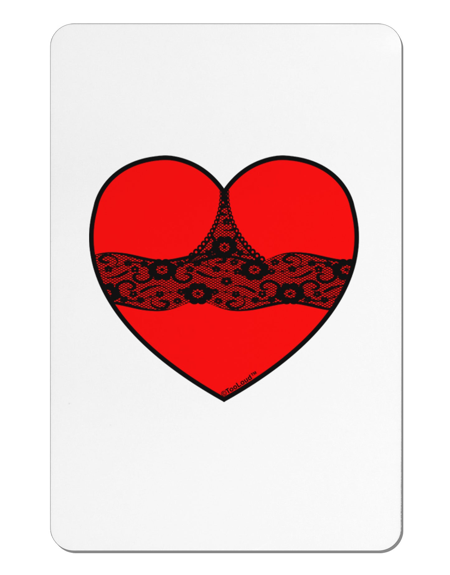 Black Lace Panty Heart Aluminum Magnet-TooLoud-White-Davson Sales