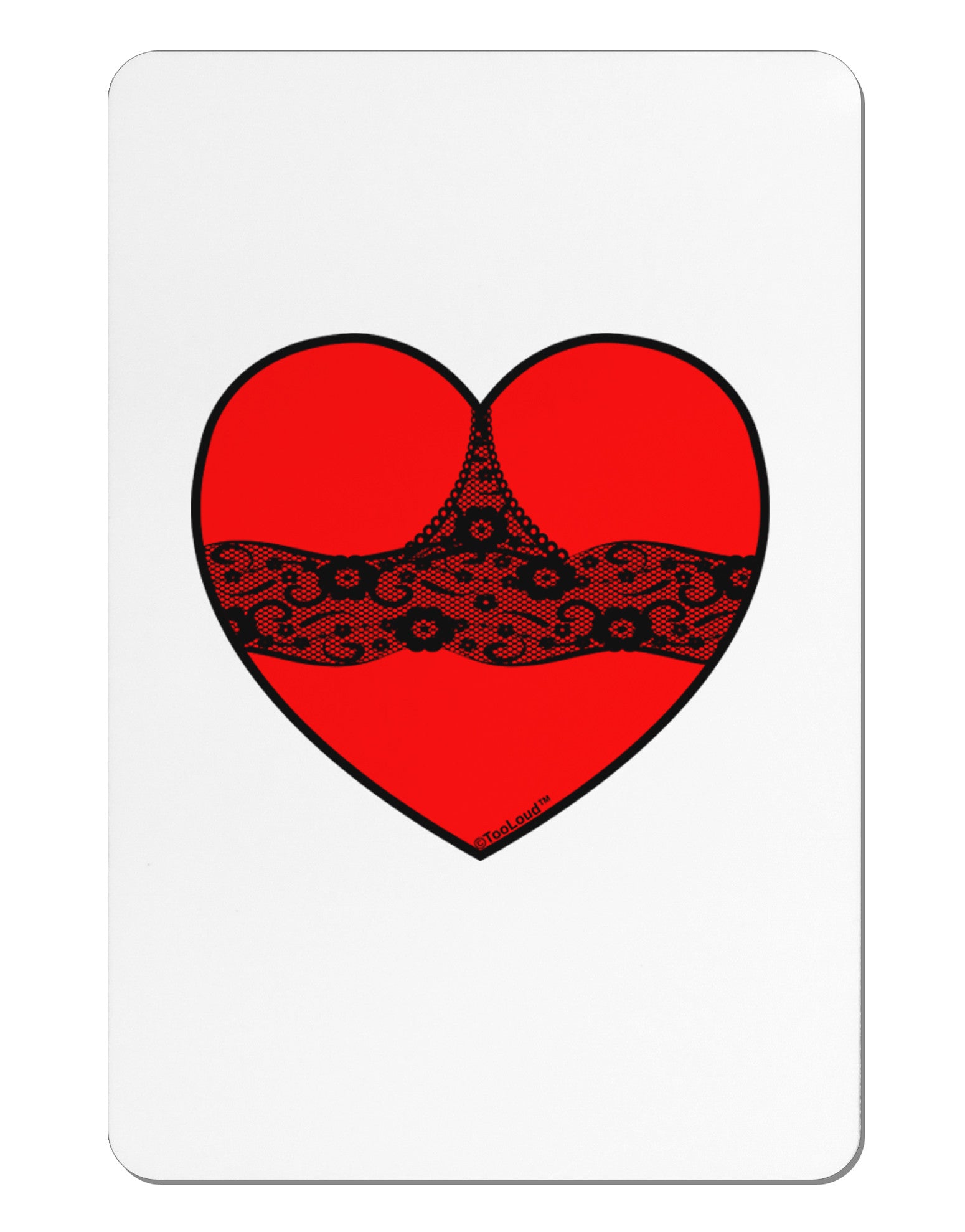 Black Lace Panty Heart Aluminum Magnet-TooLoud-White-Davson Sales