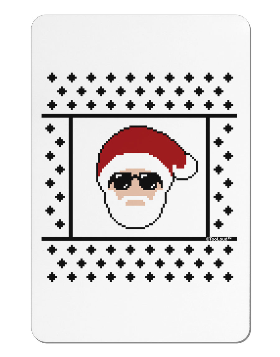 Cool Santa Christmas Sweater Aluminum Magnet-TooLoud-White-Davson Sales