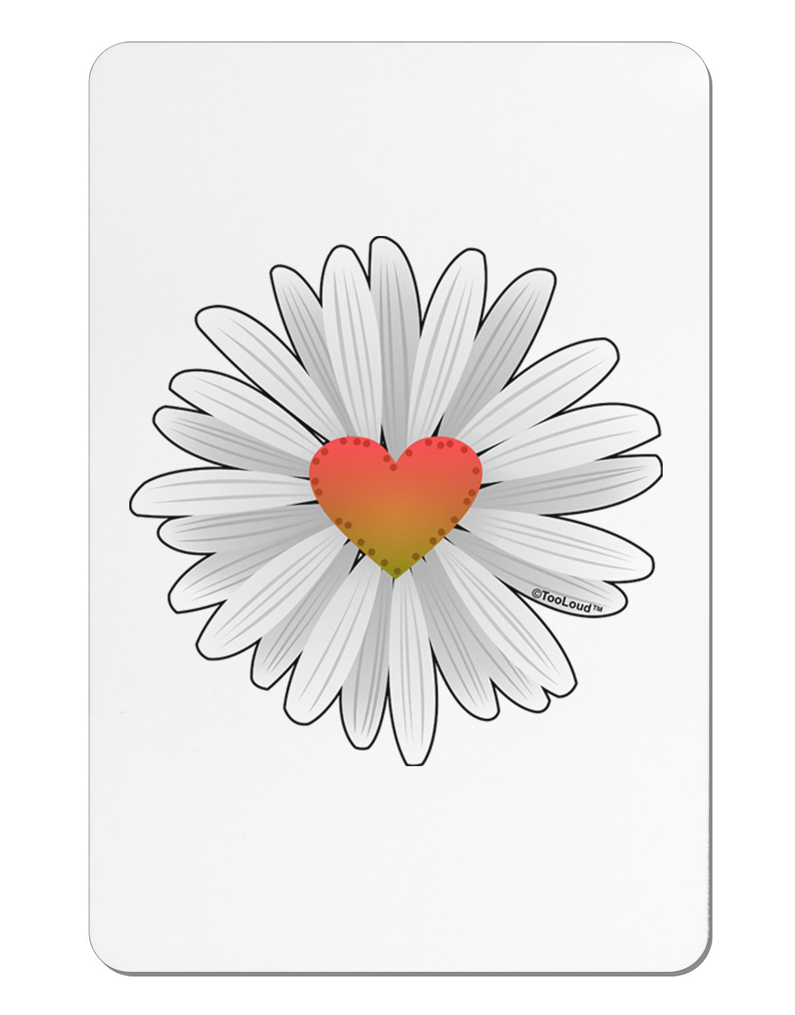 Pretty Daisy Heart Aluminum Magnet-Fridge Magnet-TooLoud-Davson Sales