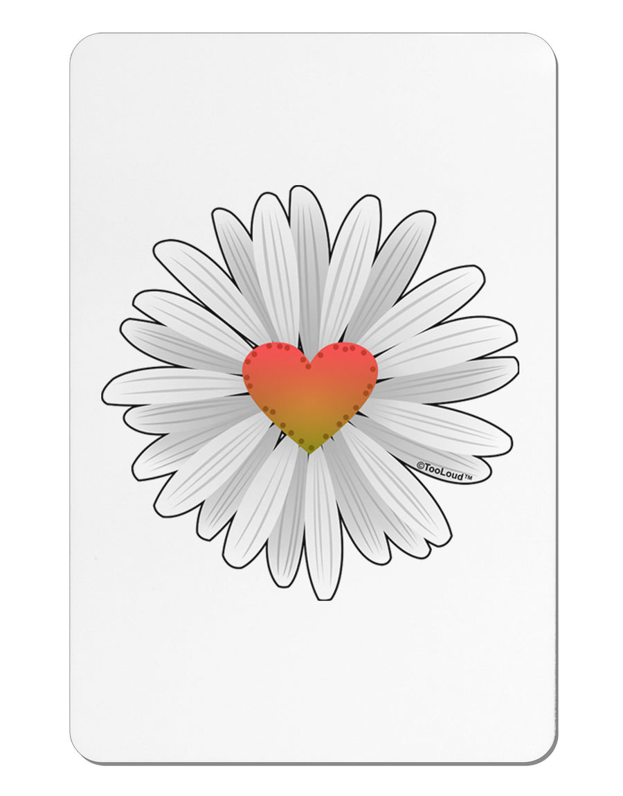 Pretty Daisy Heart Aluminum Magnet-Fridge Magnet-TooLoud-Davson Sales