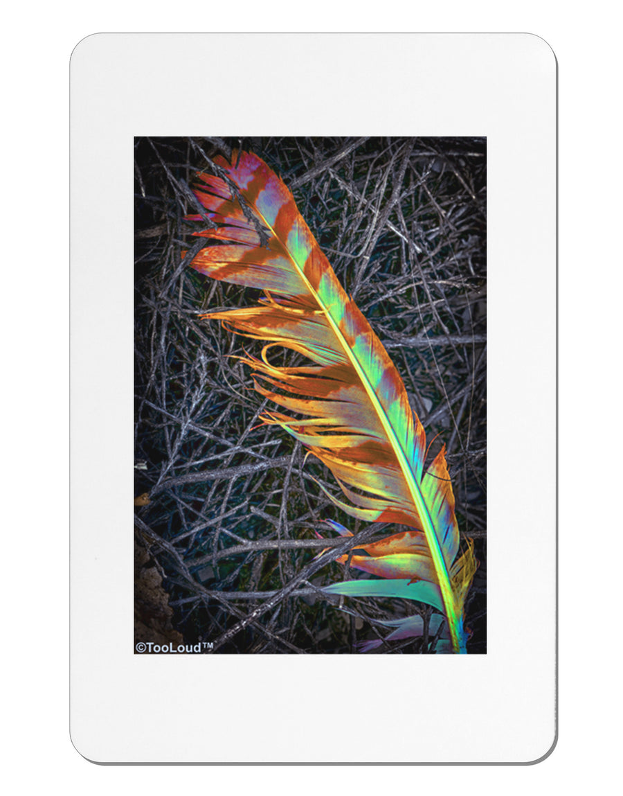 Rainbow Feather Aluminum Magnet-TooLoud-White-Davson Sales