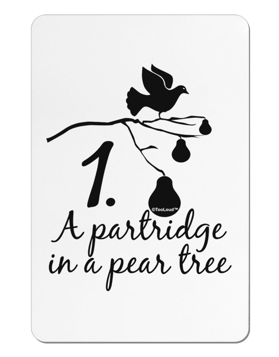 Partridge In A Pear Tree Text Aluminum Magnet-TooLoud-White-Davson Sales