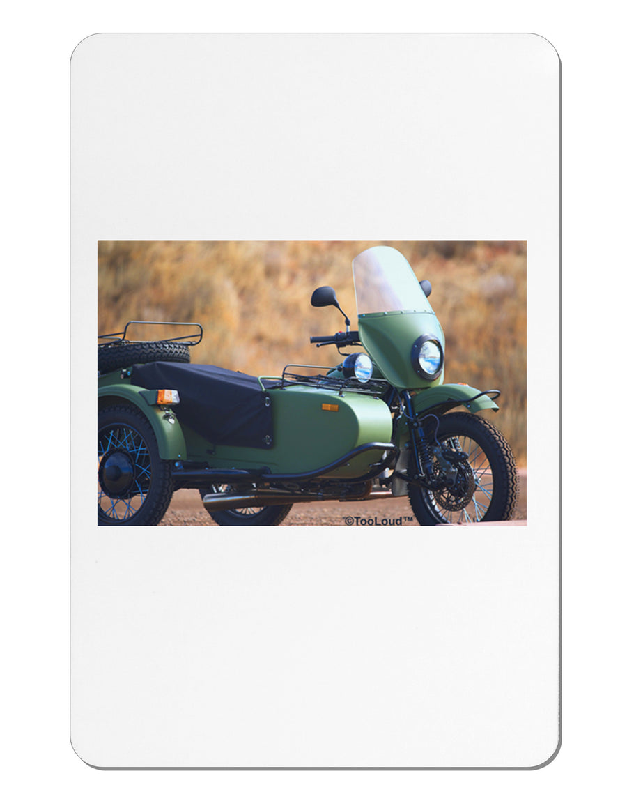 Sidecar Motorcycle Photo Aluminum Magnet-TooLoud-White-Davson Sales