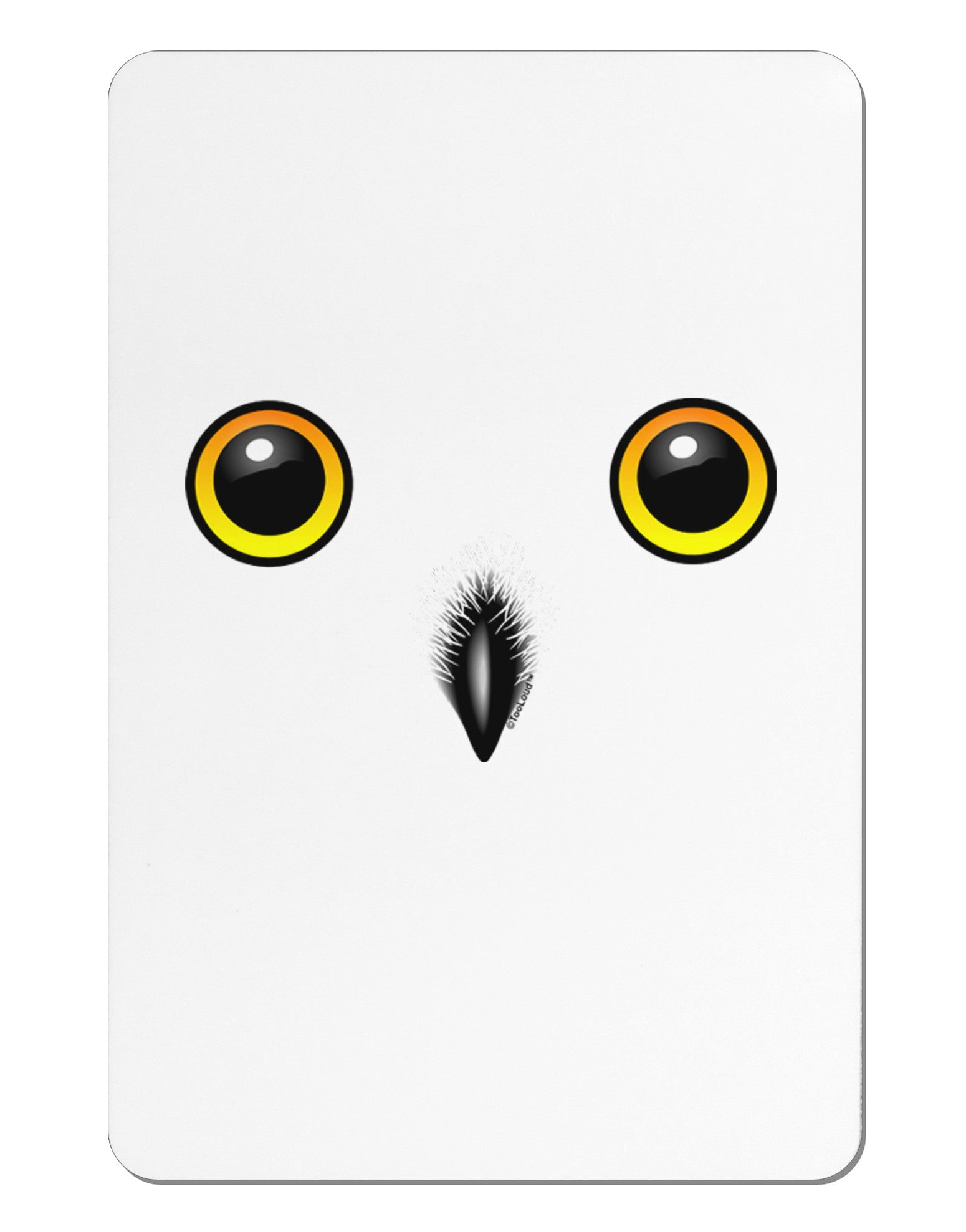 Cute Snowy Owl Face Aluminum Magnet-TooLoud-White-Davson Sales