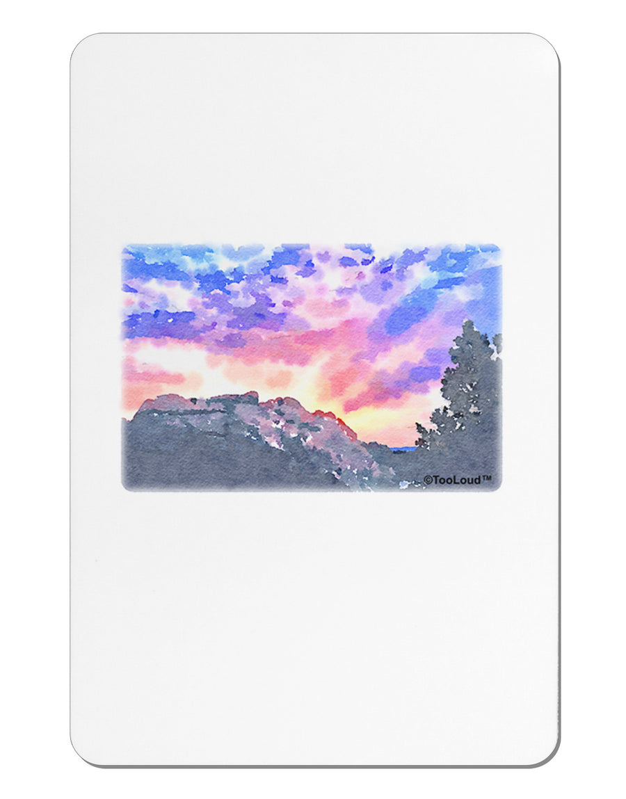 Colorado Rainbow Sunset Watercolor Aluminum Magnet-TooLoud-White-Davson Sales