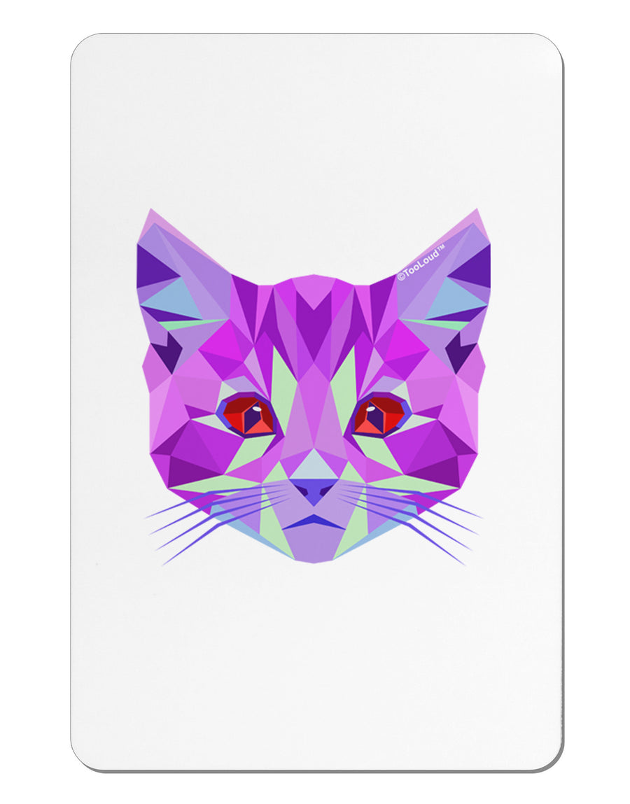 Geometric Kitty Purple Aluminum Magnet-TooLoud-White-Davson Sales