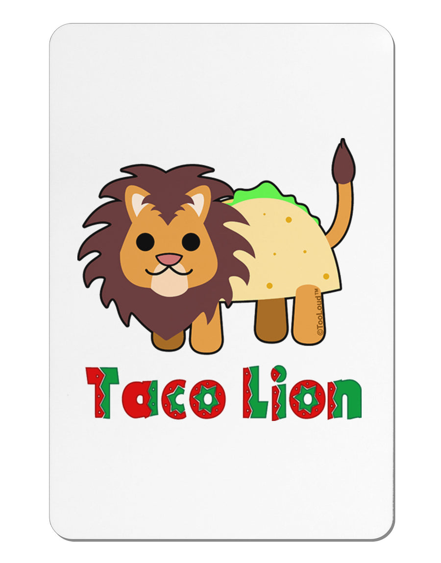 Cute Taco Lion Text Aluminum Magnet-TooLoud-White-Davson Sales