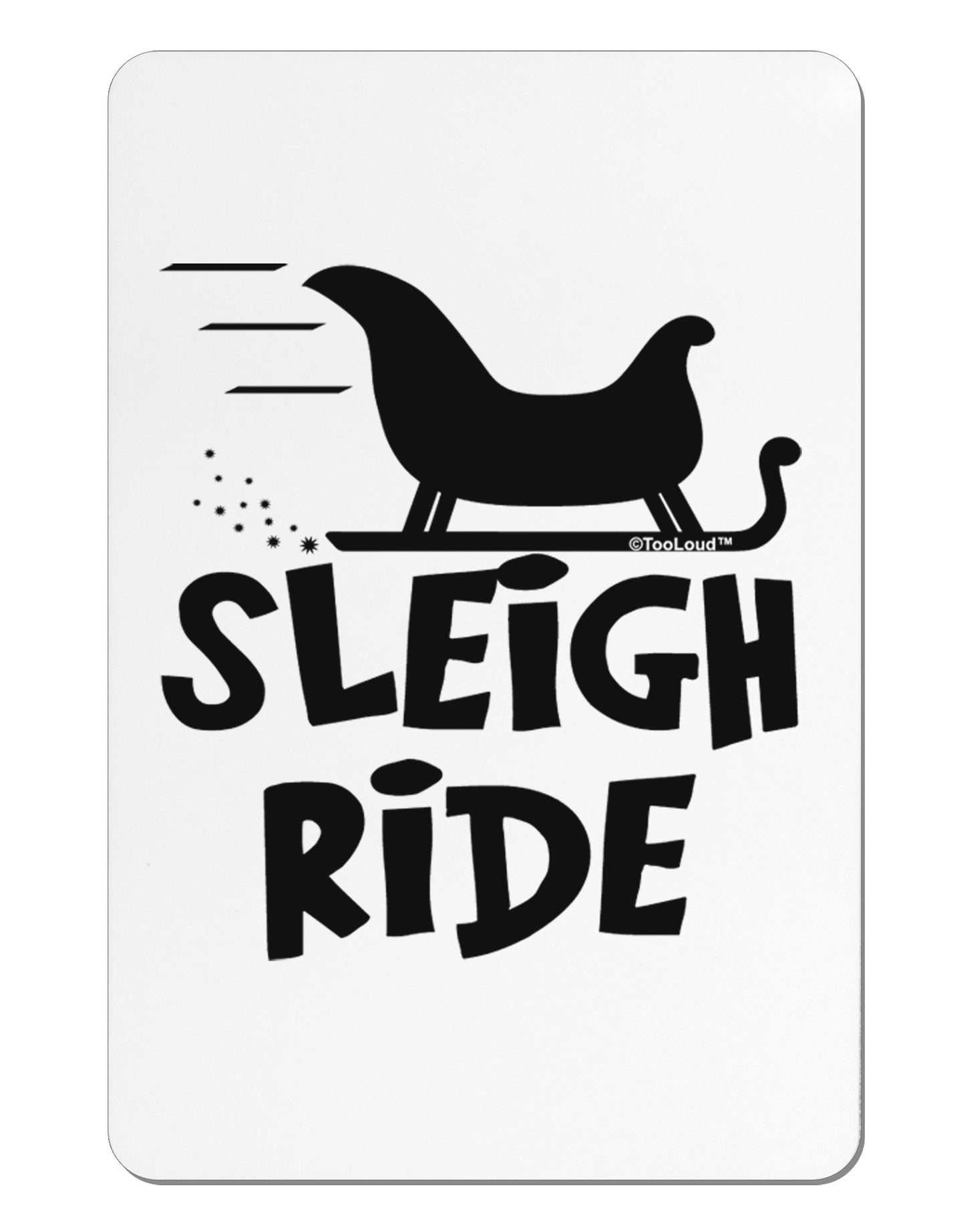 Sleigh Ride BnW Aluminum Magnet-TooLoud-White-Davson Sales