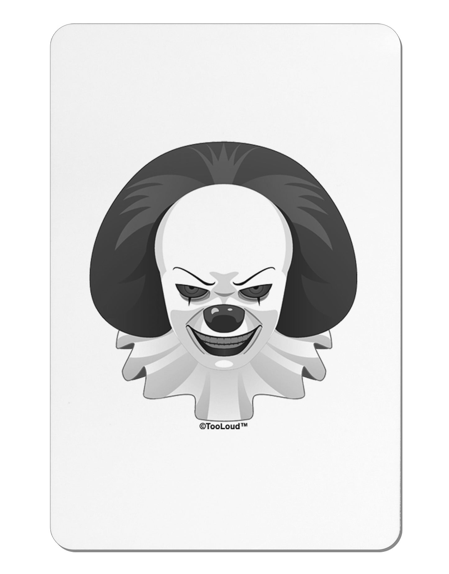 Scary Clown Grayscale Aluminum Magnet-TooLoud-White-Davson Sales