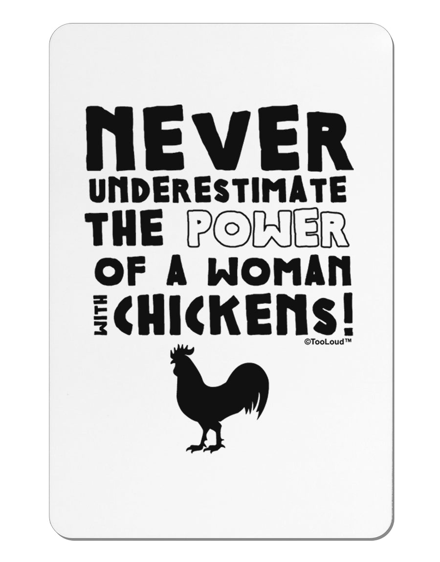 A Woman With Chickens Aluminum Magnet by TooLoud-TooLoud-White-Davson Sales