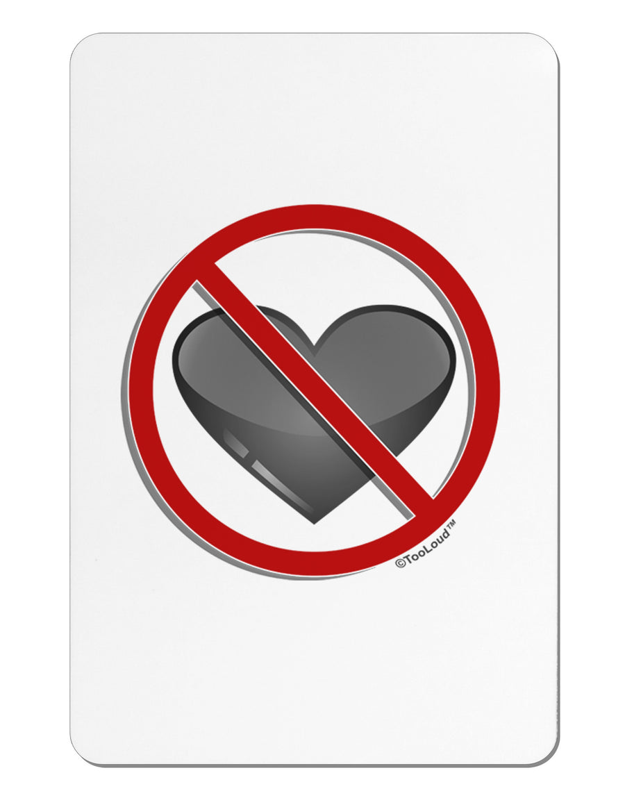 No Love Symbol Aluminum Magnet-TooLoud-White-Davson Sales