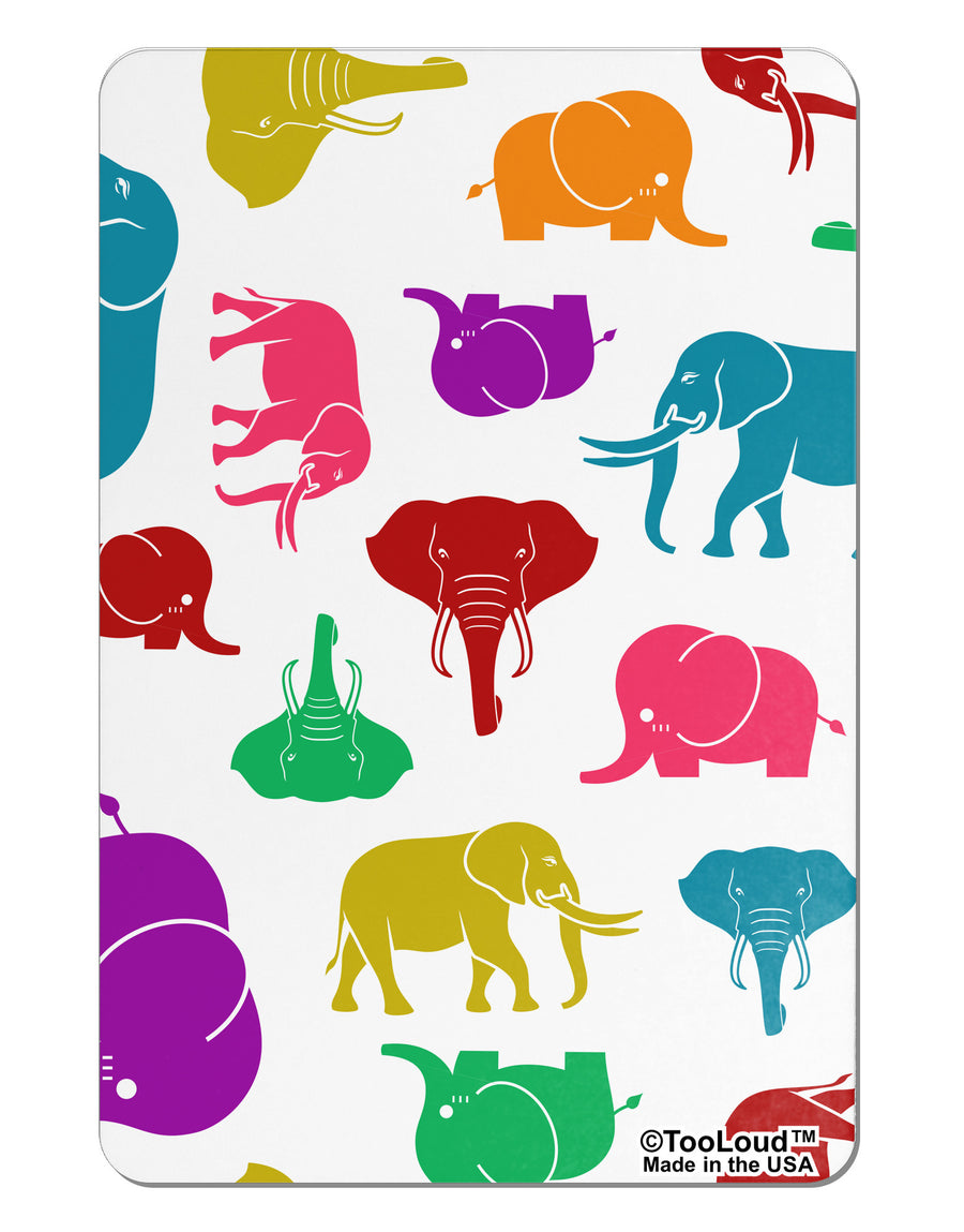 Colorful Elephants AOP Aluminum Magnet All Over Print-TooLoud-White-Davson Sales