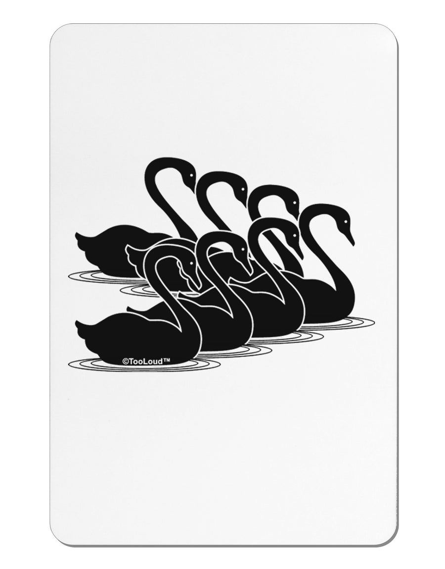 Seven Swans A Swimming Aluminum Magnet-TooLoud-White-Davson Sales