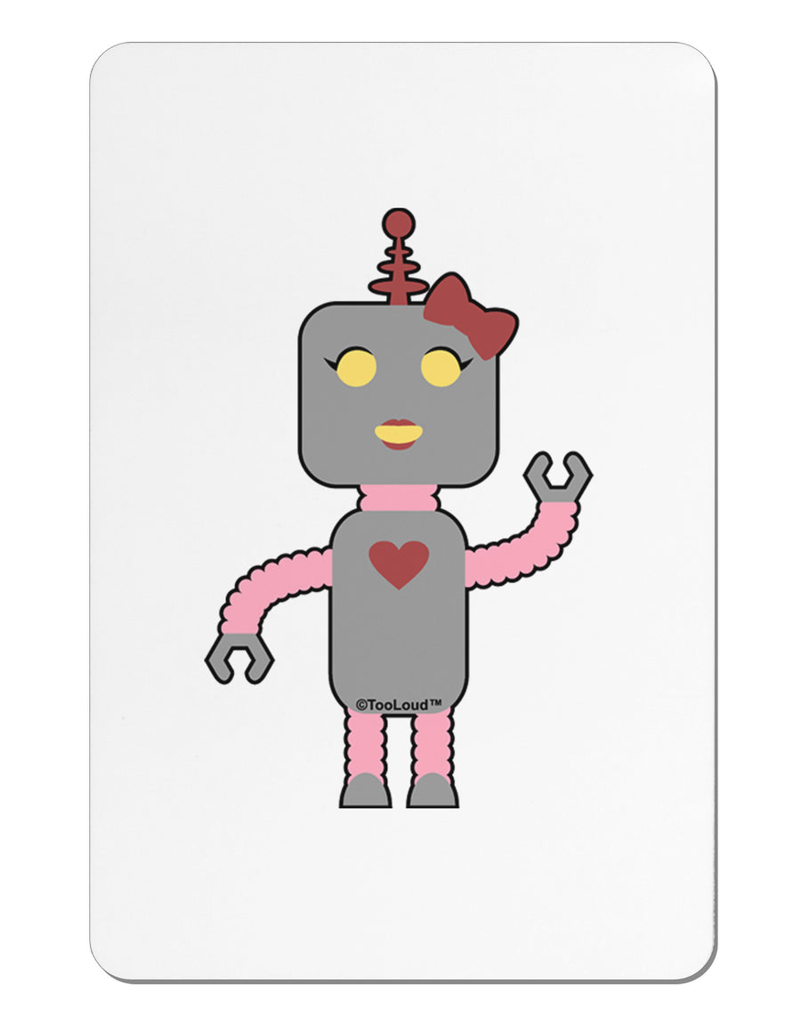 Cute Robot Female Aluminum Magnet by TooLoud-TooLoud-White-Davson Sales