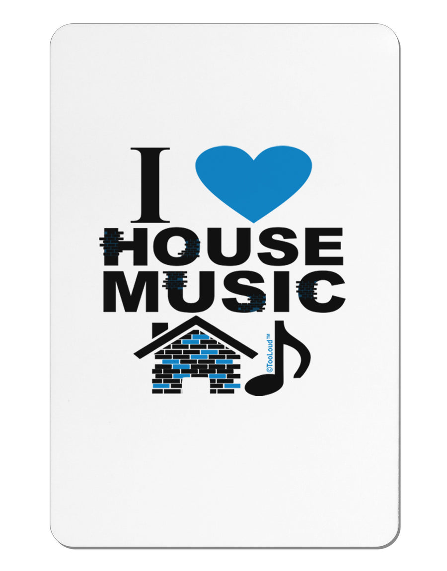 I Love House Blue Aluminum Magnet-TooLoud-White-Davson Sales