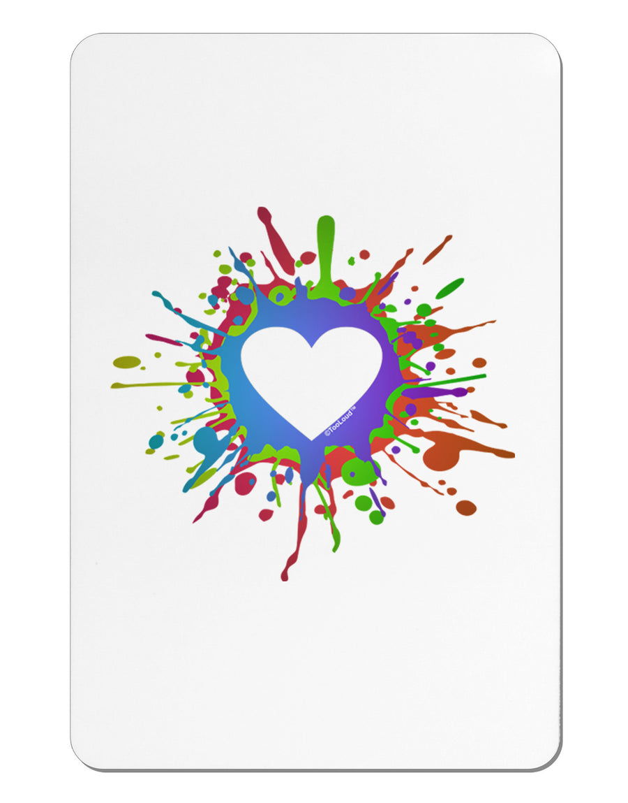 Heart Paint Splatter Aluminum Magnet-TooLoud-White-Davson Sales