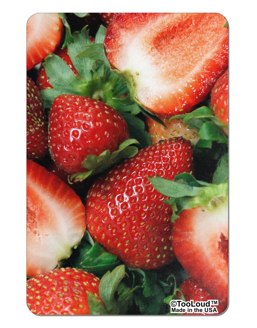 Strawberries All Over Aluminum Magnet All Over Print-TooLoud-White-Davson Sales