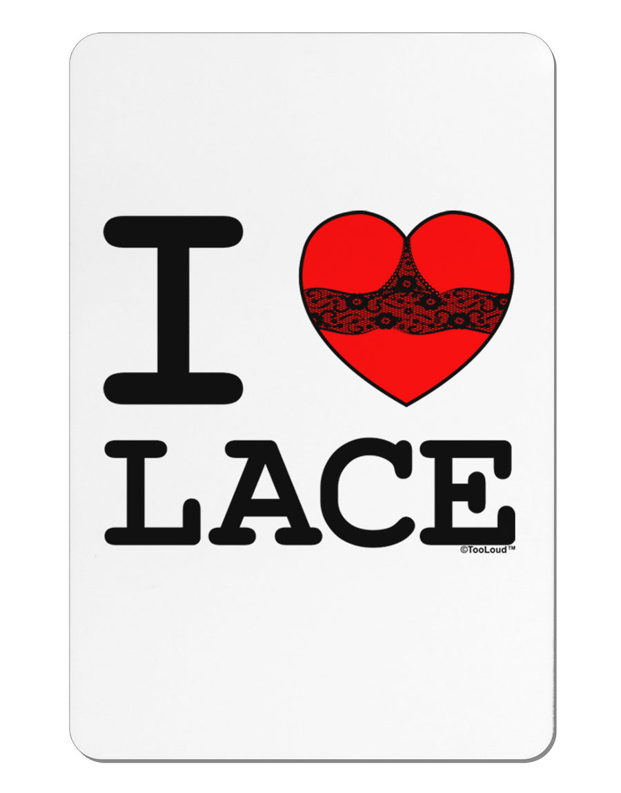 I Love Heart Lace Aluminum Magnet-TooLoud-White-Davson Sales