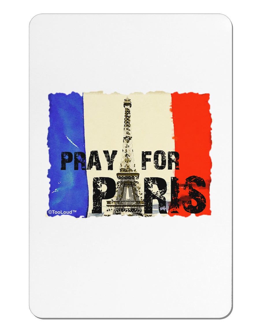 Pray For Paris Watercolor Aluminum Magnet-TooLoud-White-Davson Sales