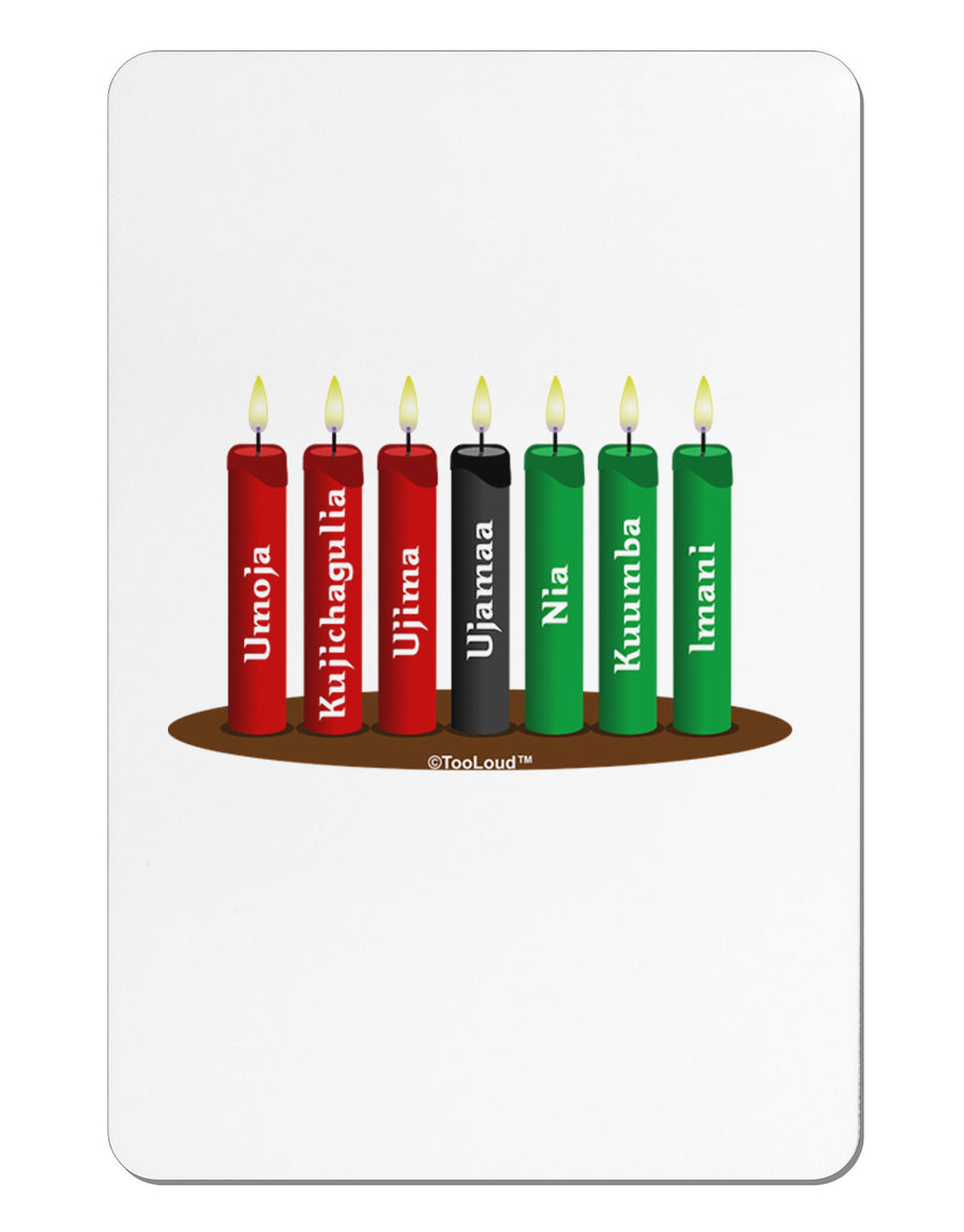 Kwanzaa Candles 7 Principles Aluminum Magnet-TooLoud-White-Davson Sales