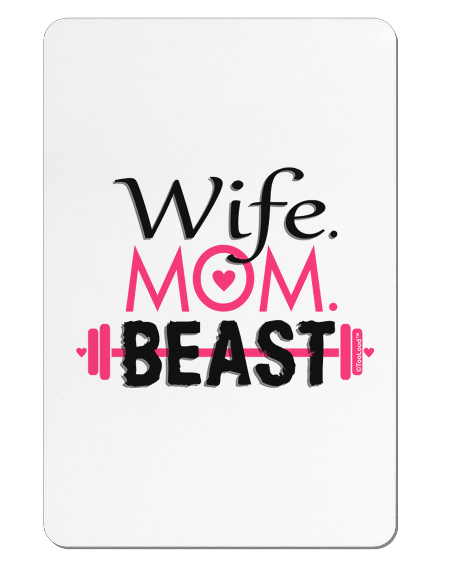 Wife Mom Beast Aluminum Magnet-TooLoud-White-Davson Sales