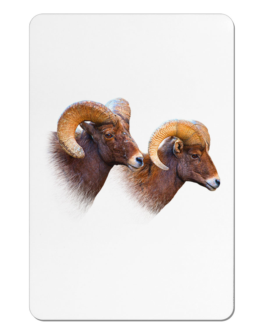 TooLoud Two Majestic Bighorn Rams Aluminum Magnet-TooLoud-White-Davson Sales