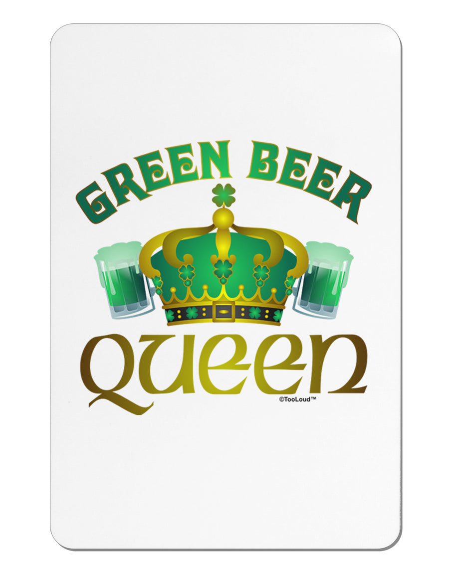 Green Beer Queen Aluminum Magnet-TooLoud-White-Davson Sales