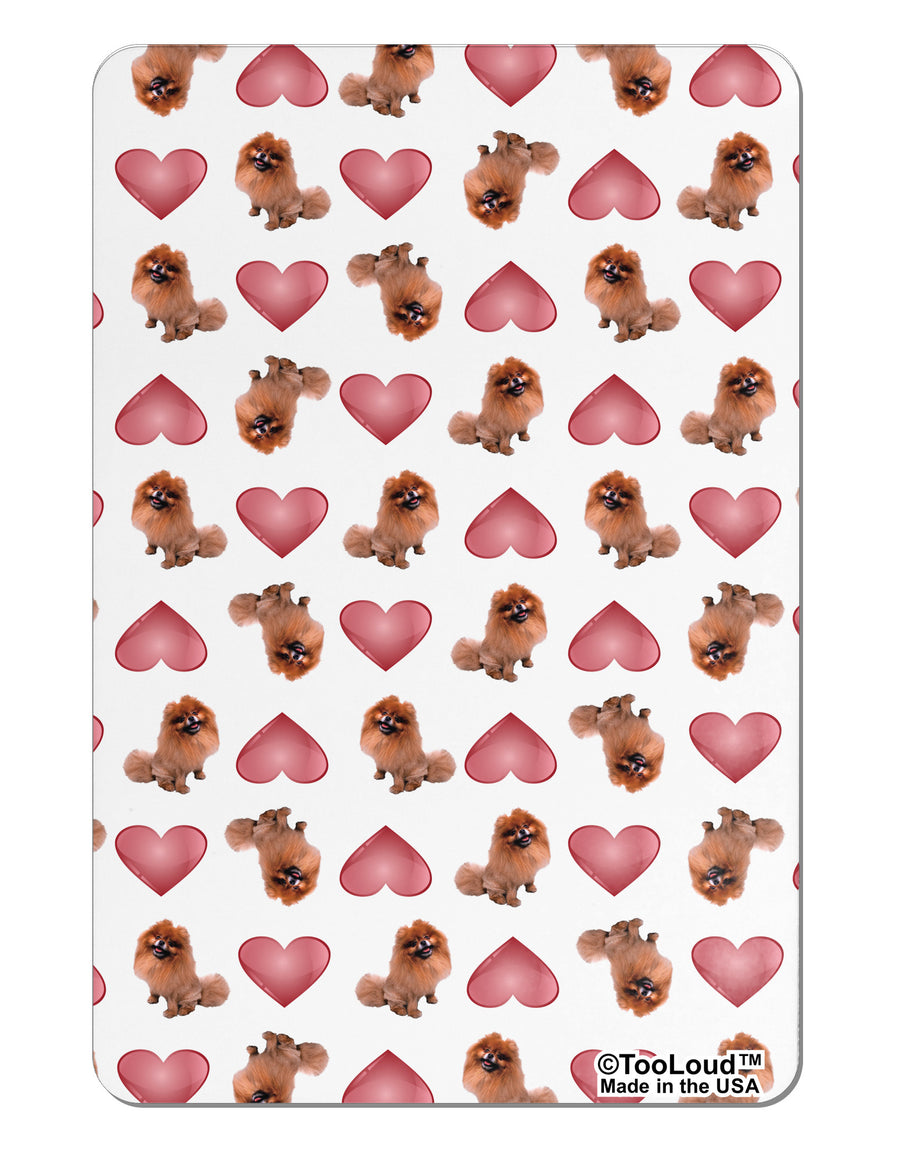 Pomeranian Hearts AOP Aluminum Magnet All Over Print-TooLoud-White-Davson Sales