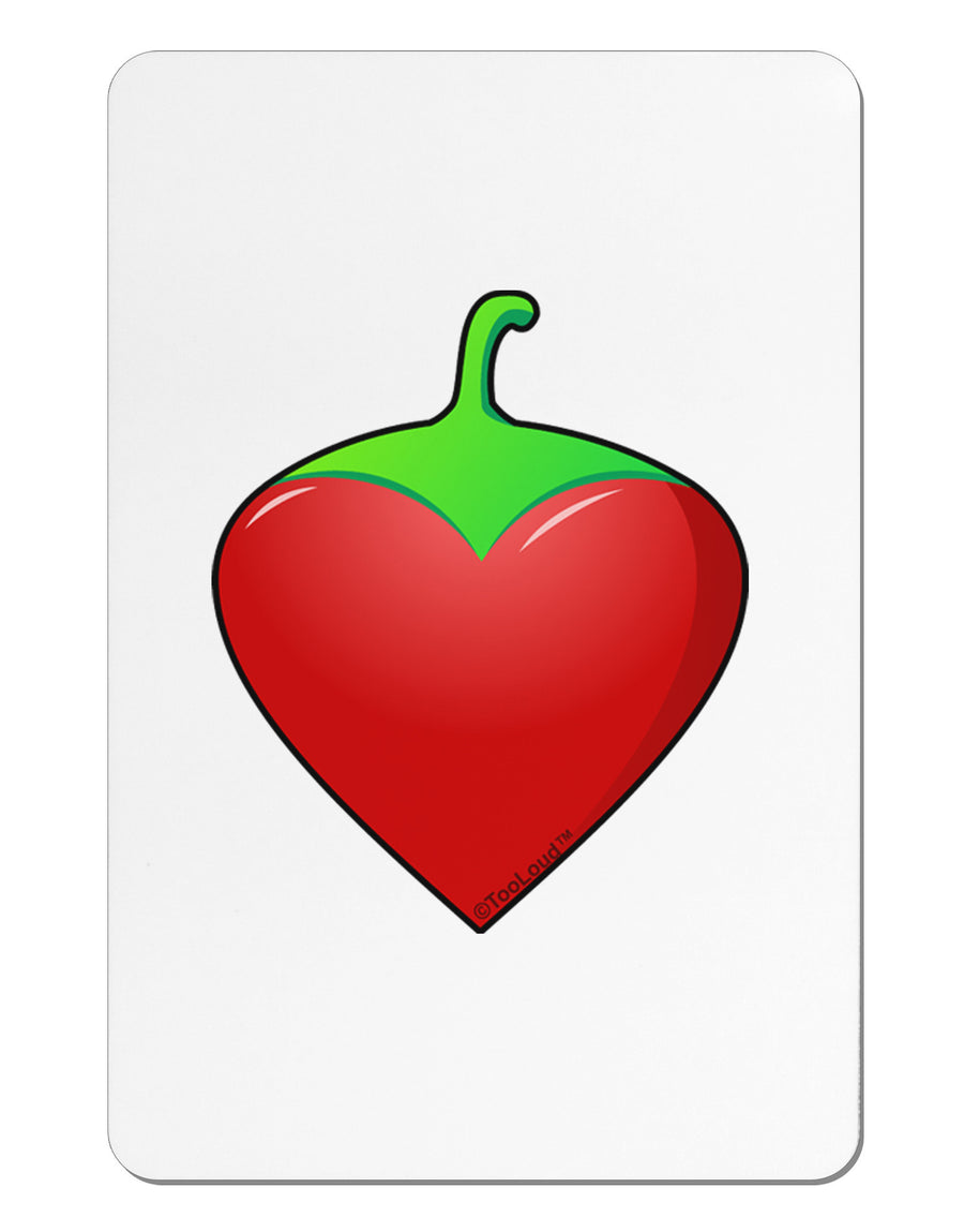 Chili Pepper Heart Aluminum Magnet-TooLoud-White-Davson Sales