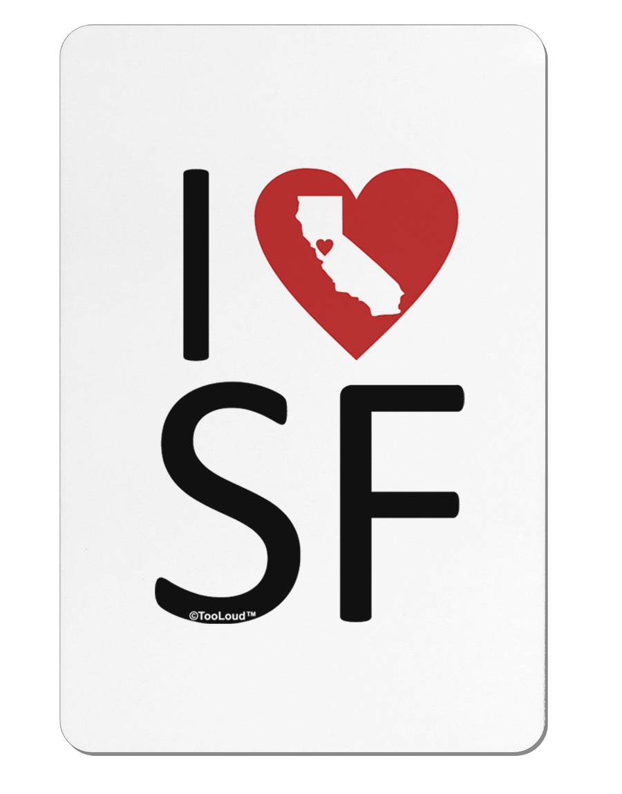 I Heart San Francisco Aluminum Magnet-TooLoud-White-Davson Sales