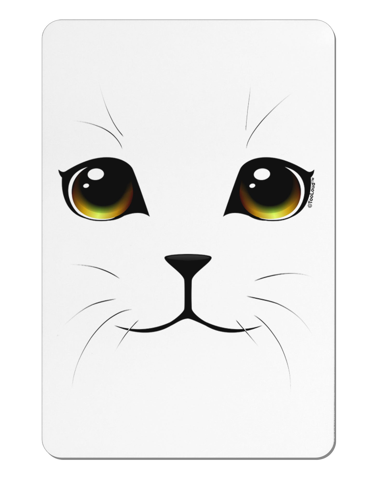 TooLoud Yellow Amber-Eyed Cute Cat Face Aluminum Magnet-TooLoud-White-Davson Sales