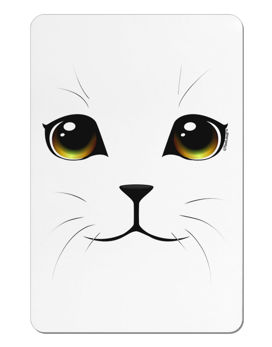 TooLoud Yellow Amber-Eyed Cute Cat Face Aluminum Magnet-TooLoud-White-Davson Sales