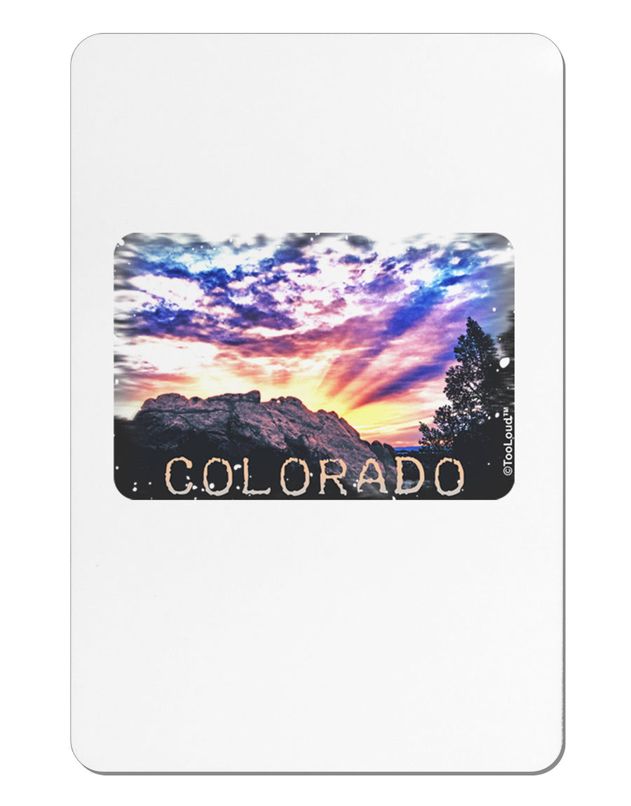 Colorado Rainbow Sunset Text Aluminum Magnet-TooLoud-White-Davson Sales