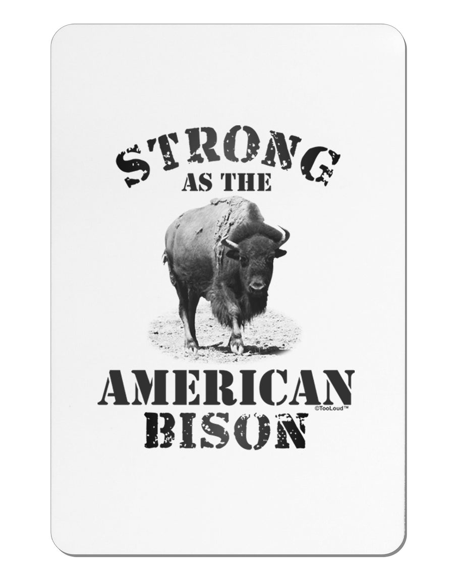 Strong Bison Text Aluminum Magnet-TooLoud-White-Davson Sales