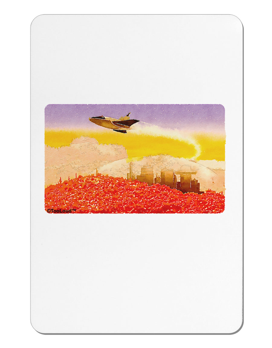 Planet Mars Watercolor Aluminum Magnet-TooLoud-White-Davson Sales